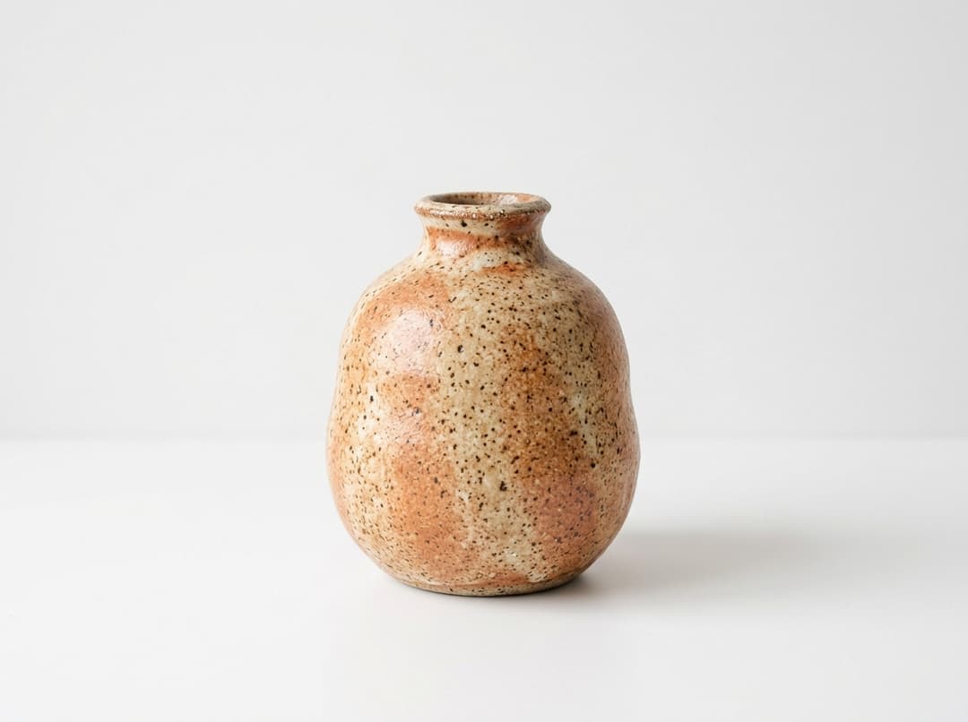 Speckled ceramic vase used in this illustrative listing example